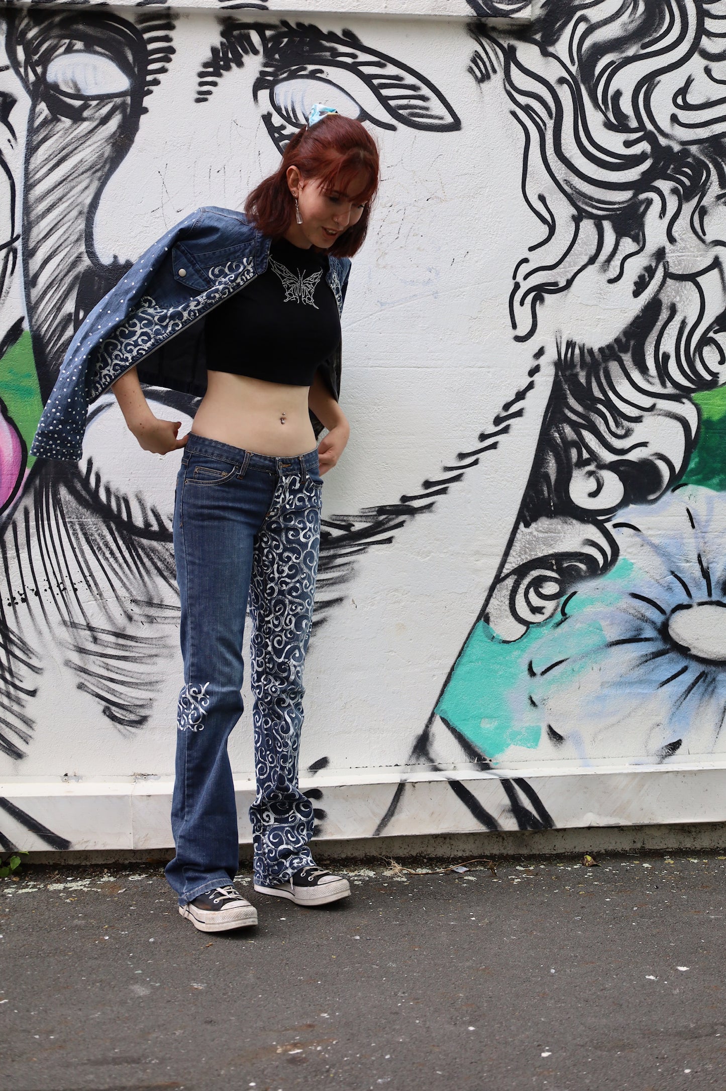 90’s Lace Denim Jacket Size Medium
