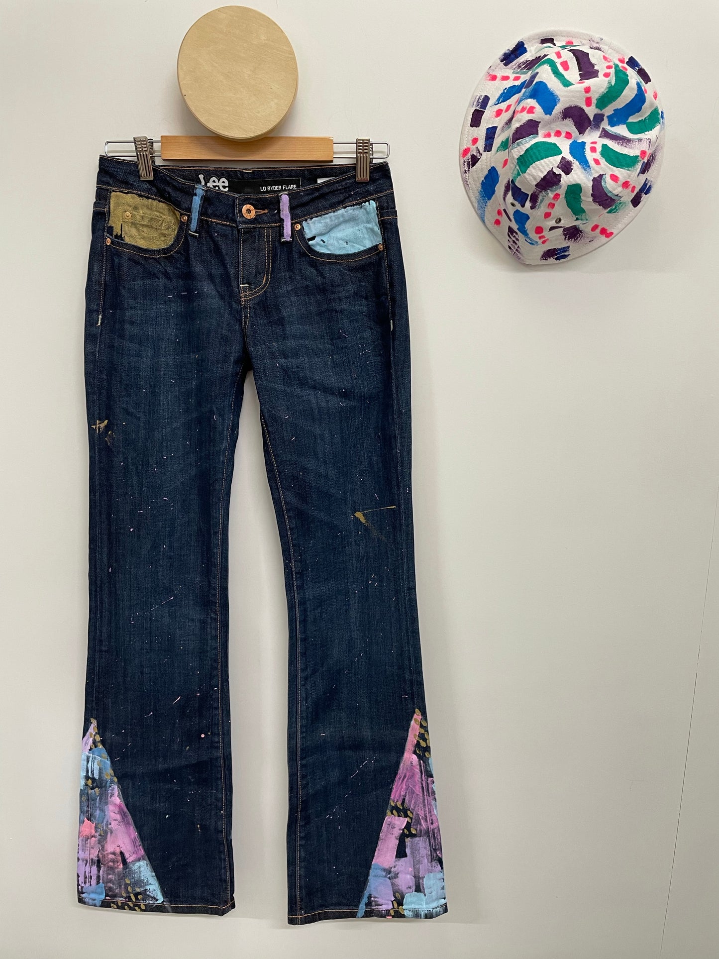 Pastel Patch Flare Jeans Size 10