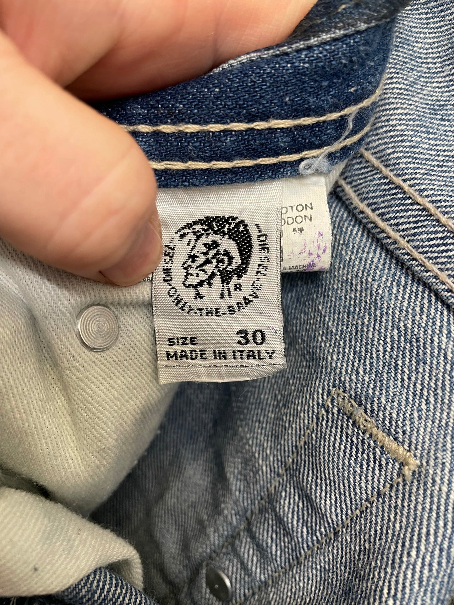 Oilslick Jeans Mens Size 30 Upcycled Denim Jeans Made in Italy