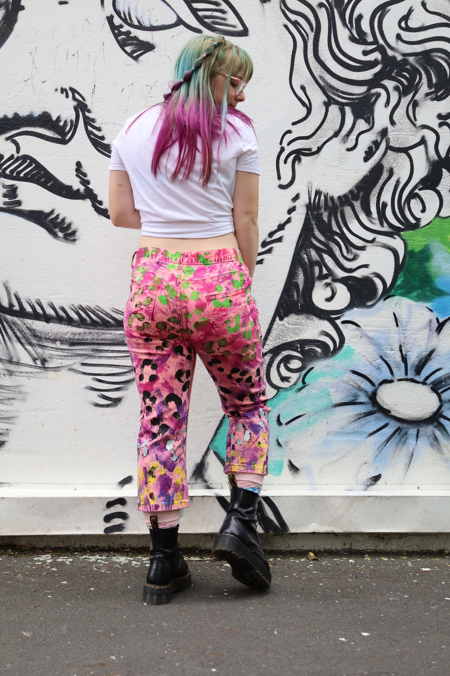 Pink Leopard Crop jeans