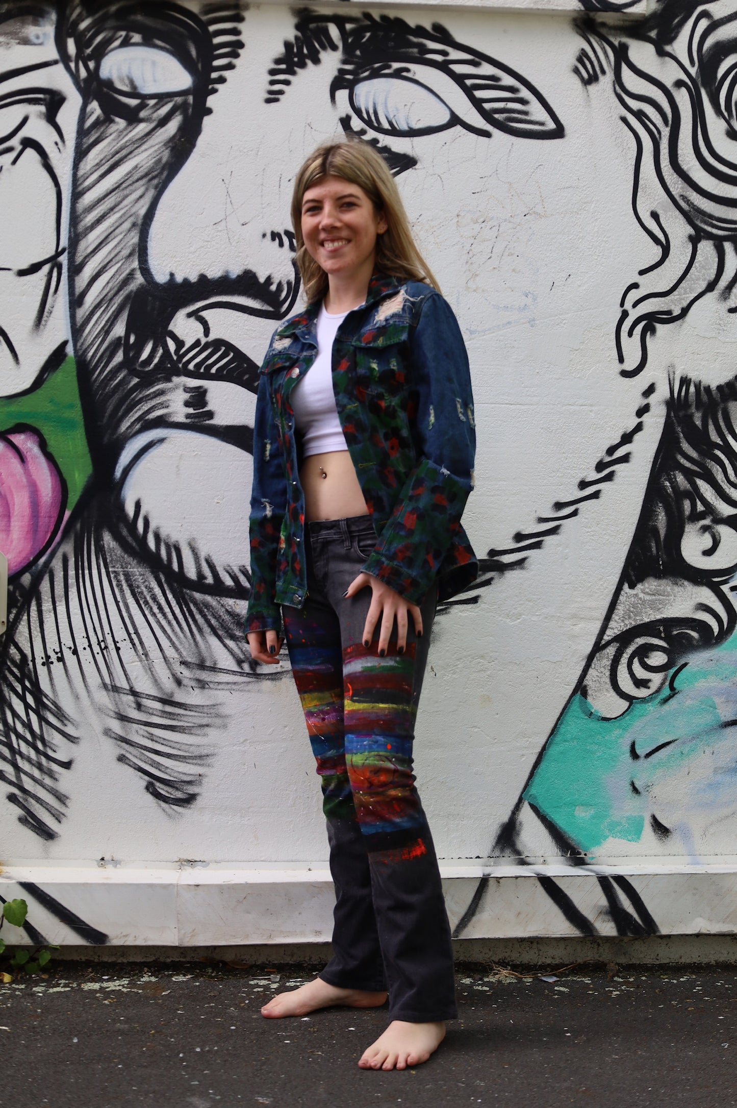 Safari Leopard Denim Jacket size 14