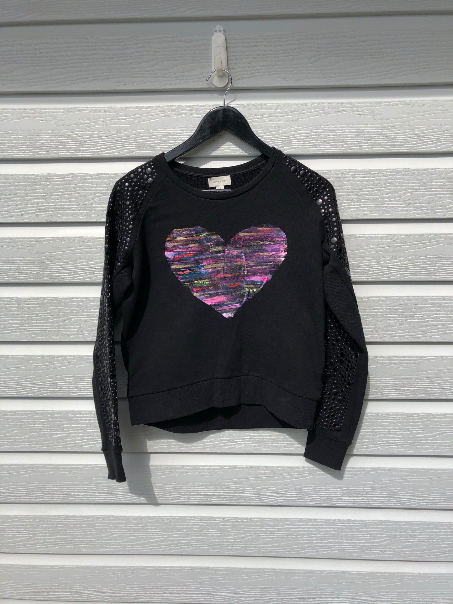 Dreamy Rainbowscape Upcycled Sweater Size S
