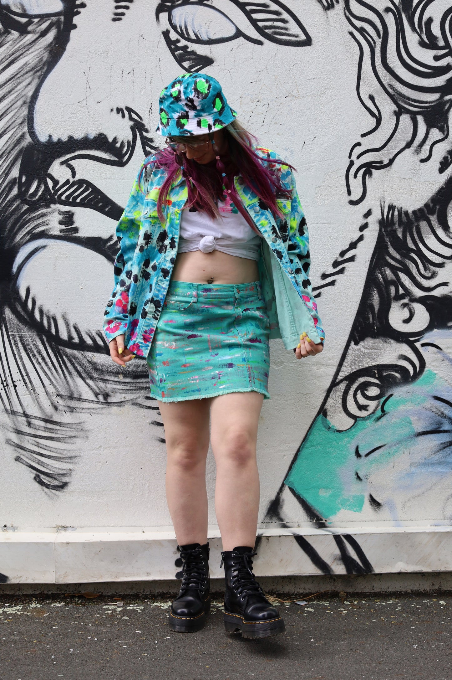 Dreamy Green Denim Skirt size