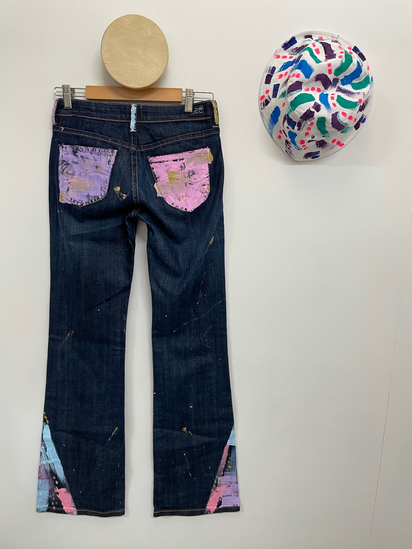 Pastel Patch Flare Jeans Size 10