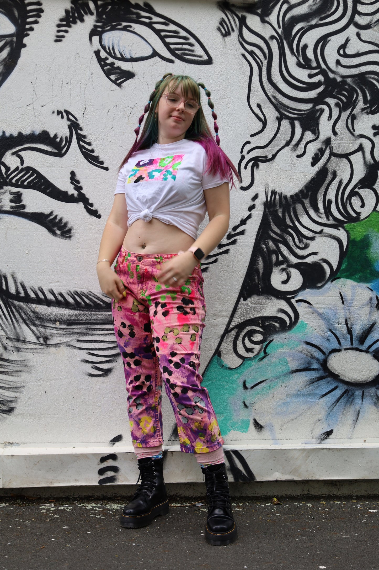 Pink Leopard Crop jeans