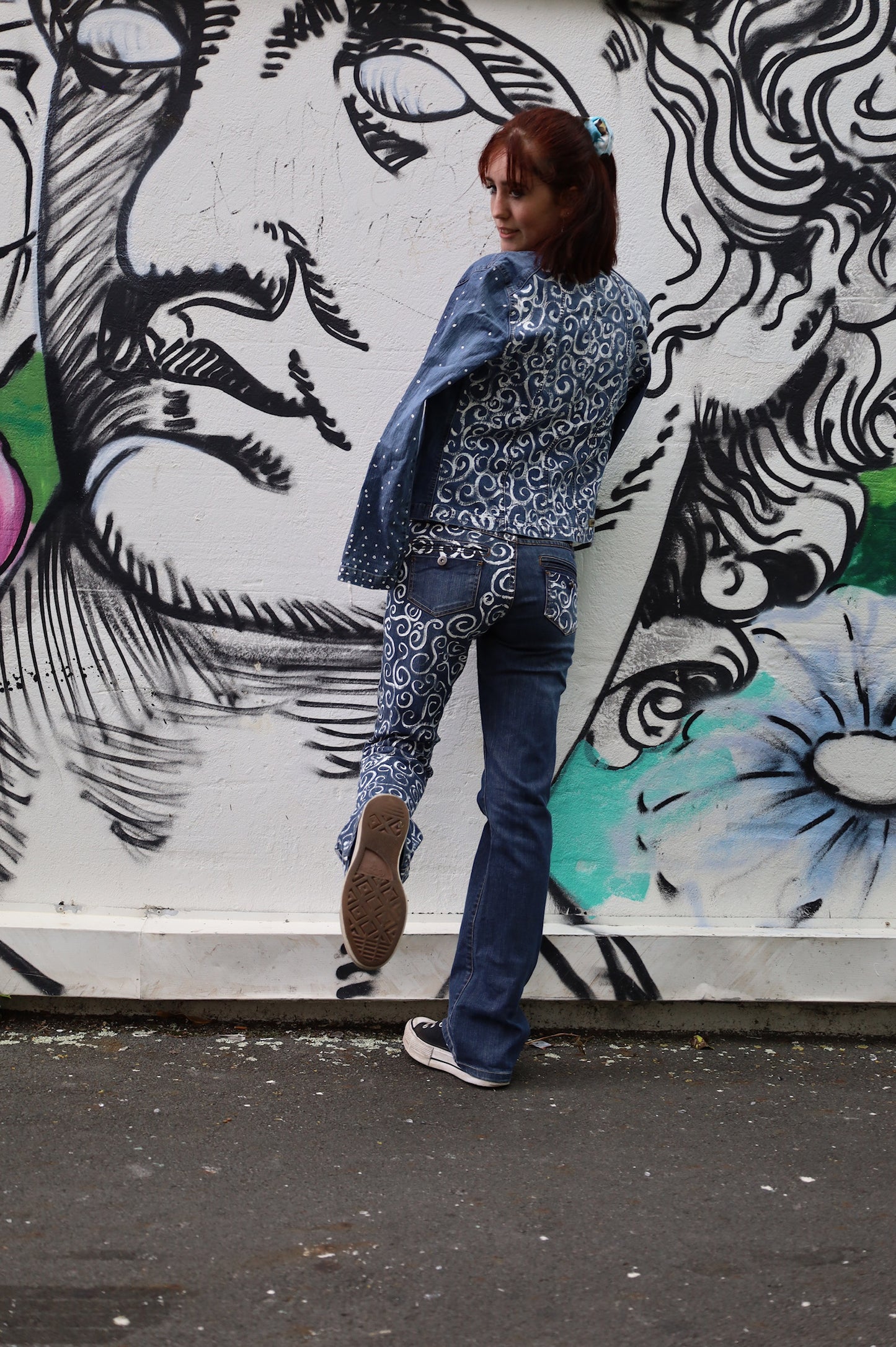 90’s Lace Denim Jacket Size Medium