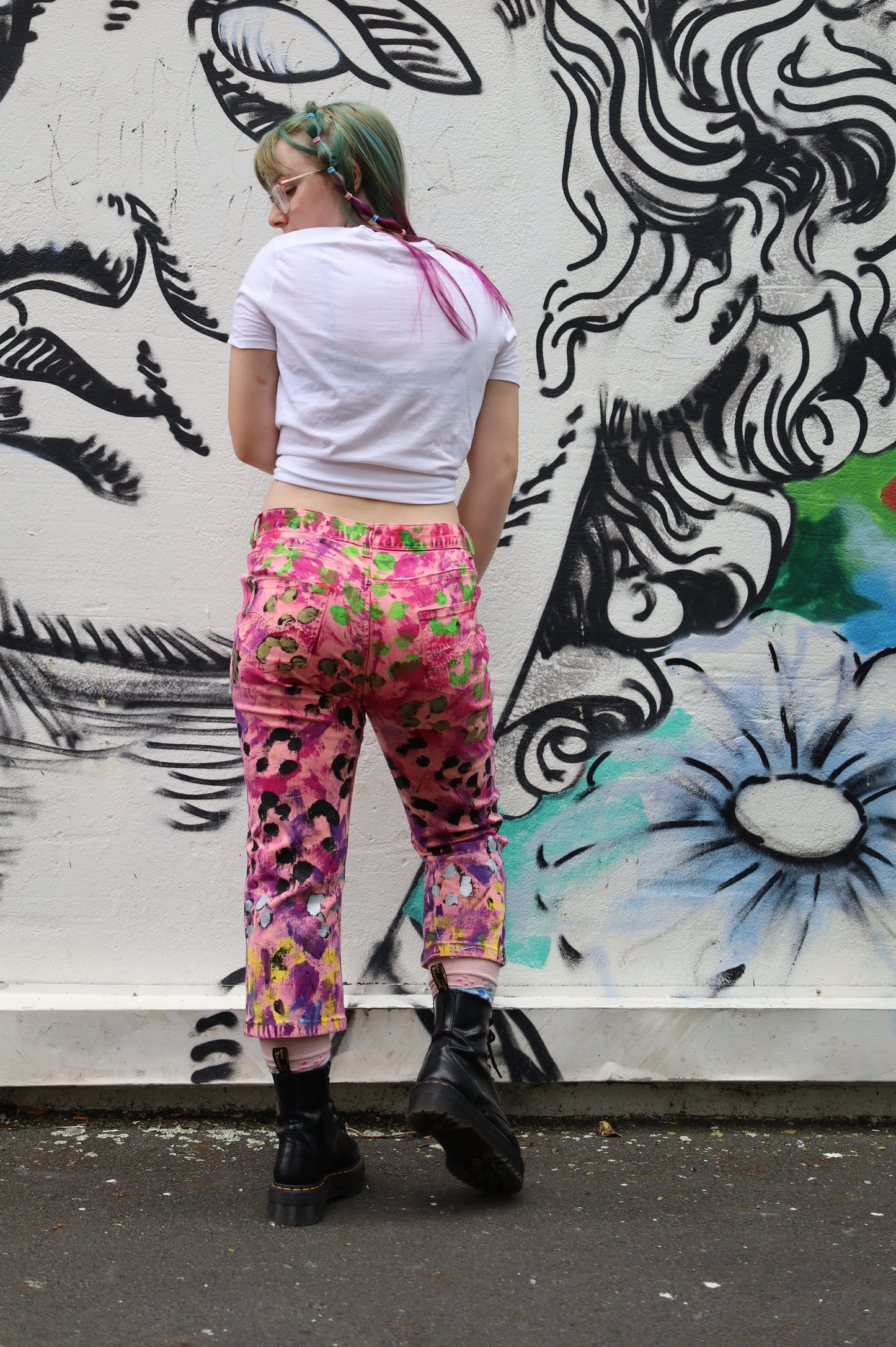 Pink Leopard Crop jeans