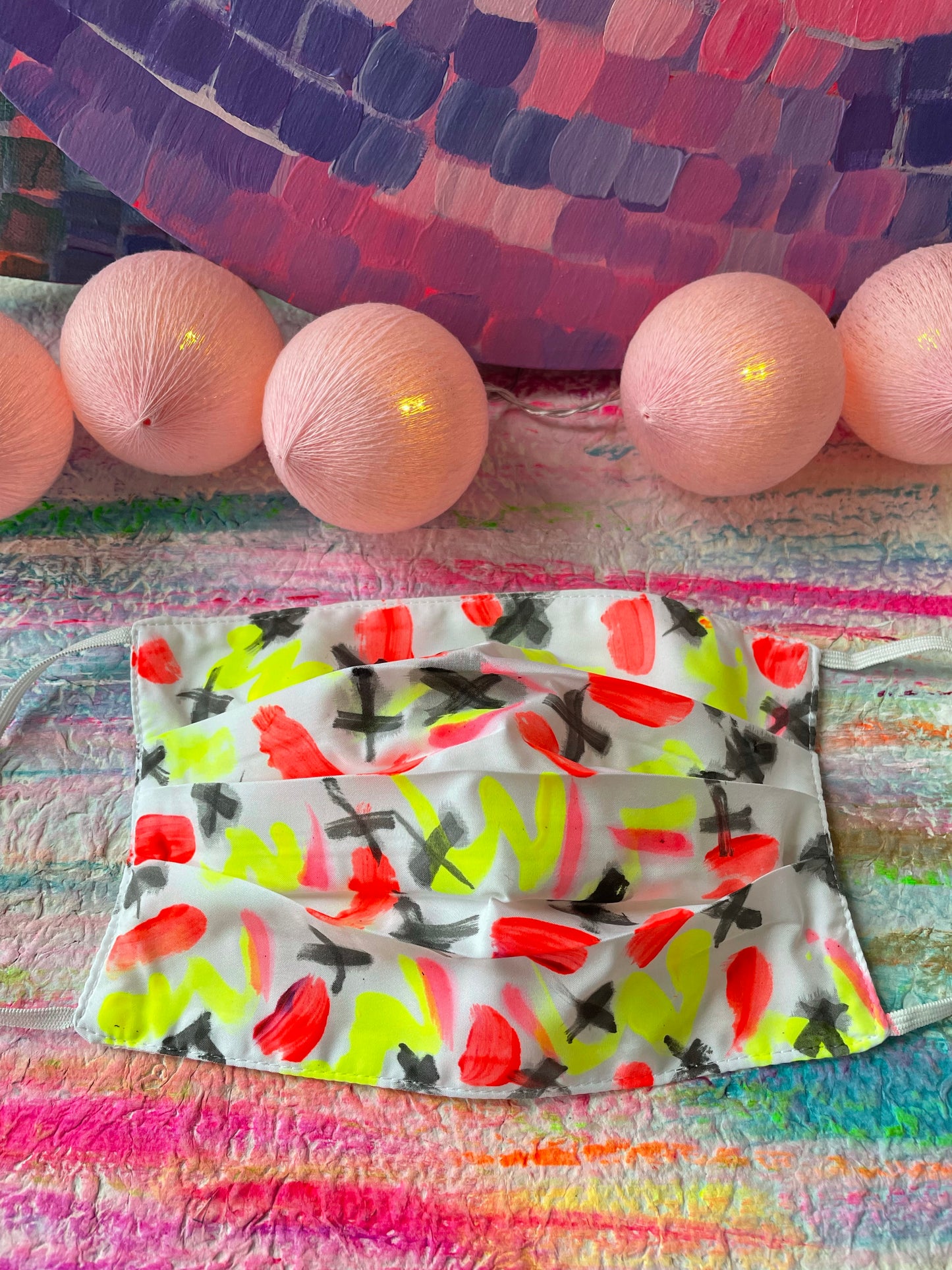 Fluoro Graffiti - Handpainted Face Mask