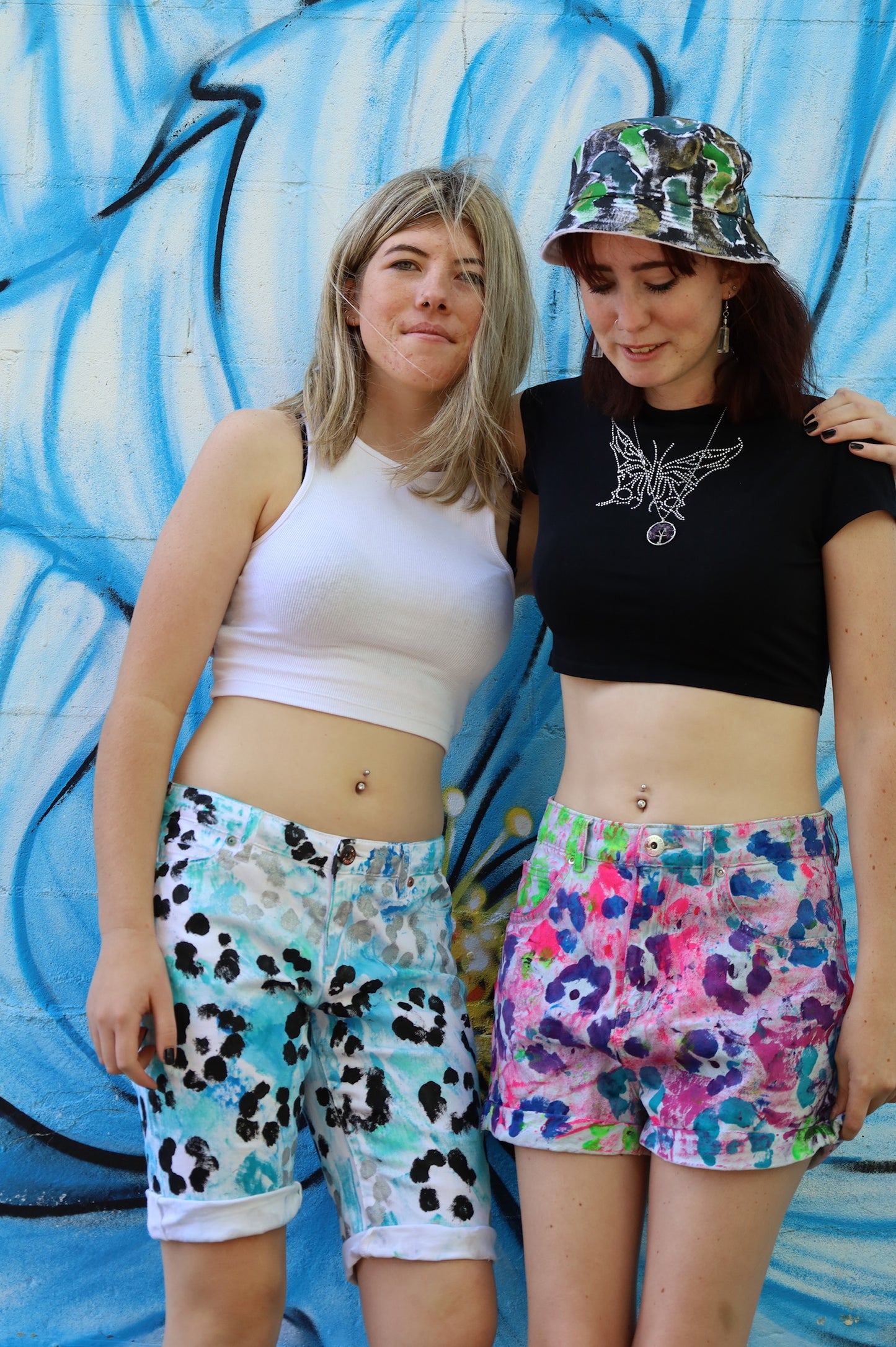Blue Leopard Capri Jeans