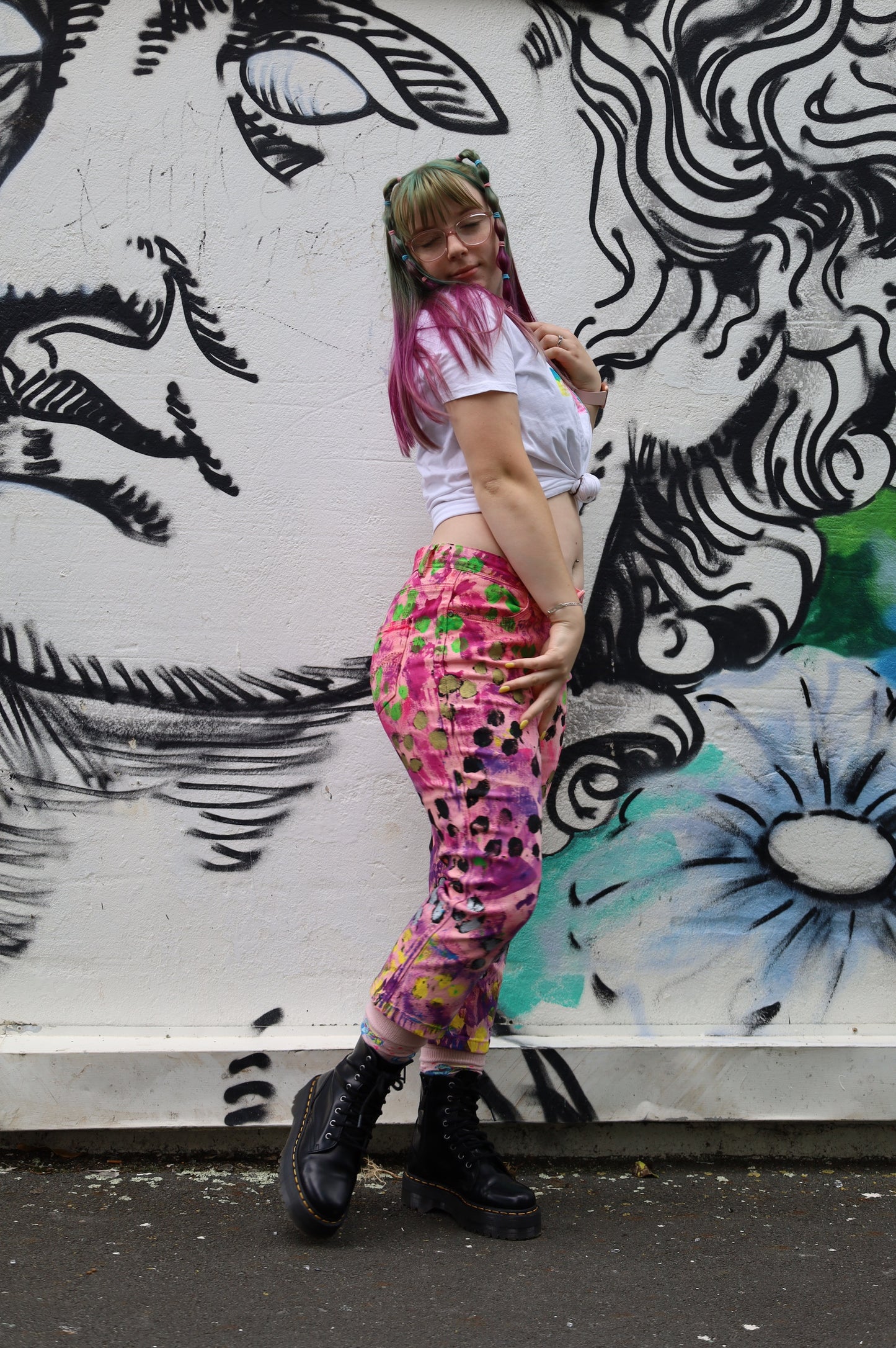 Pink Leopard Crop jeans