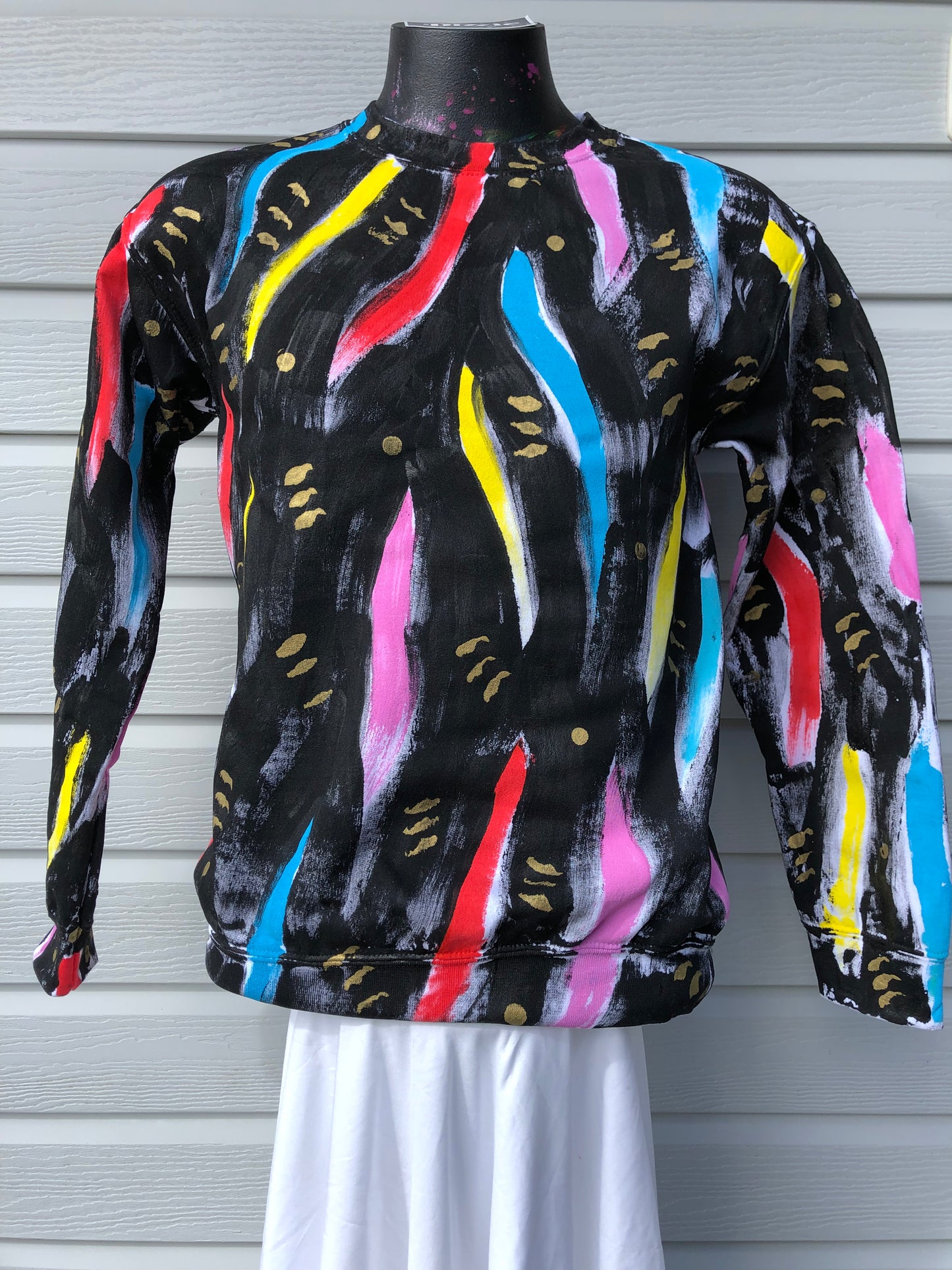 Neon Graffiti Sweater Size S