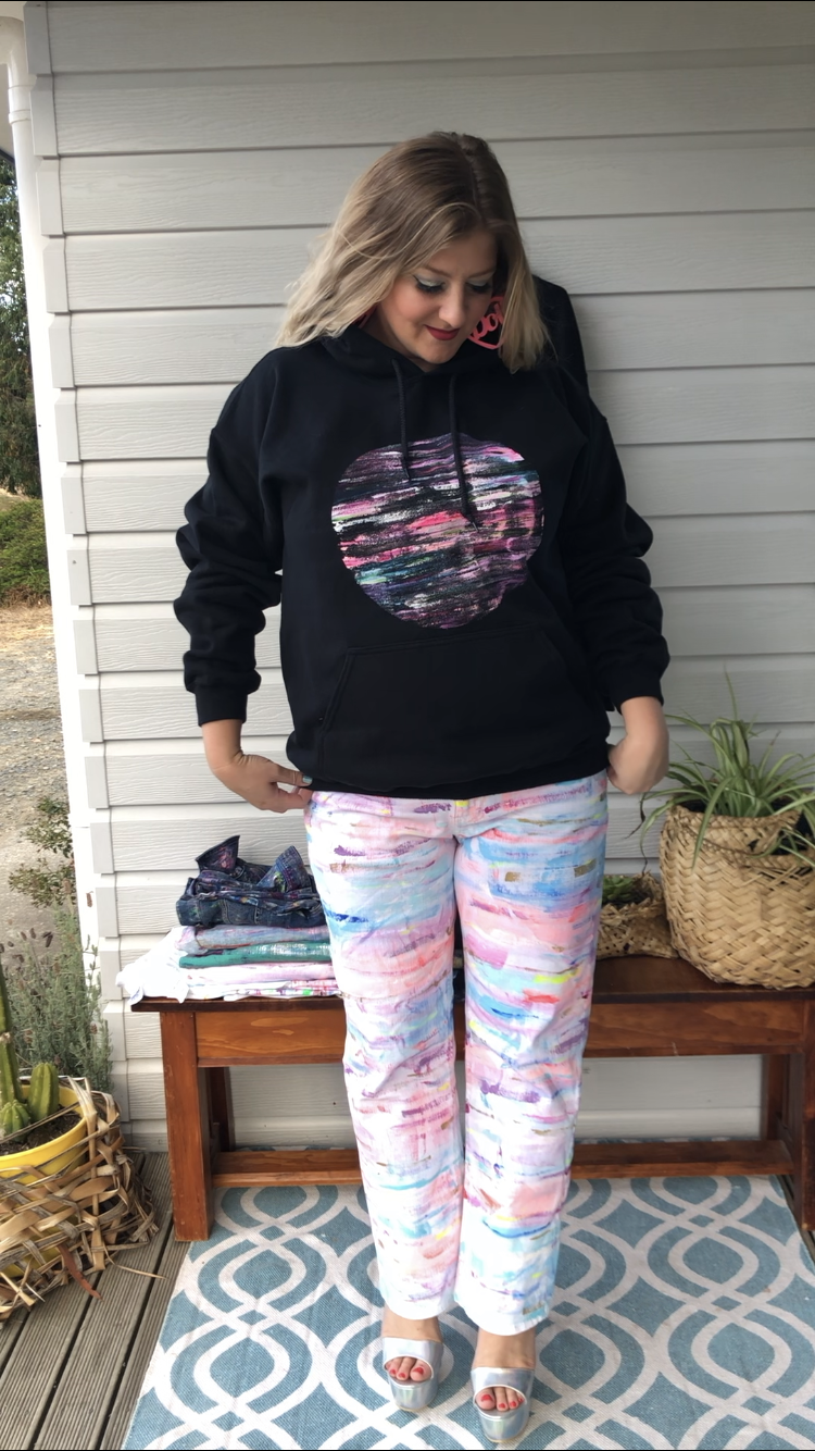 Dreamy Rainbowscape Hoodie Size L