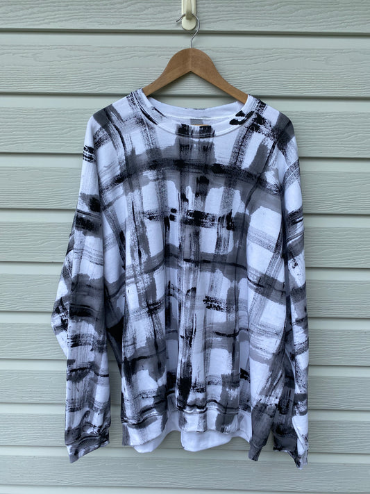 Black Plaid Sweater Size 3XL