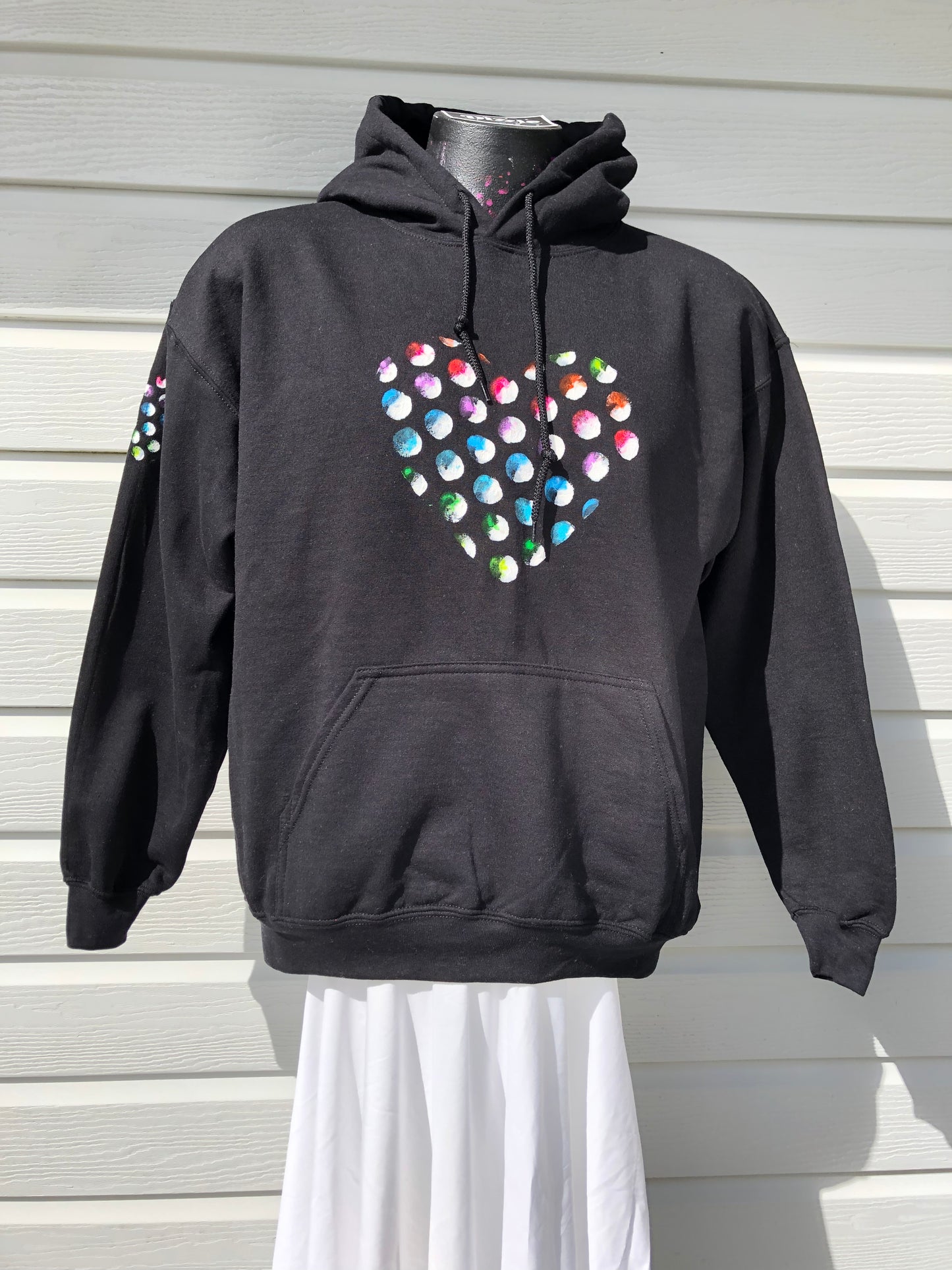 Rainbow Dots Heart Sweater size XL