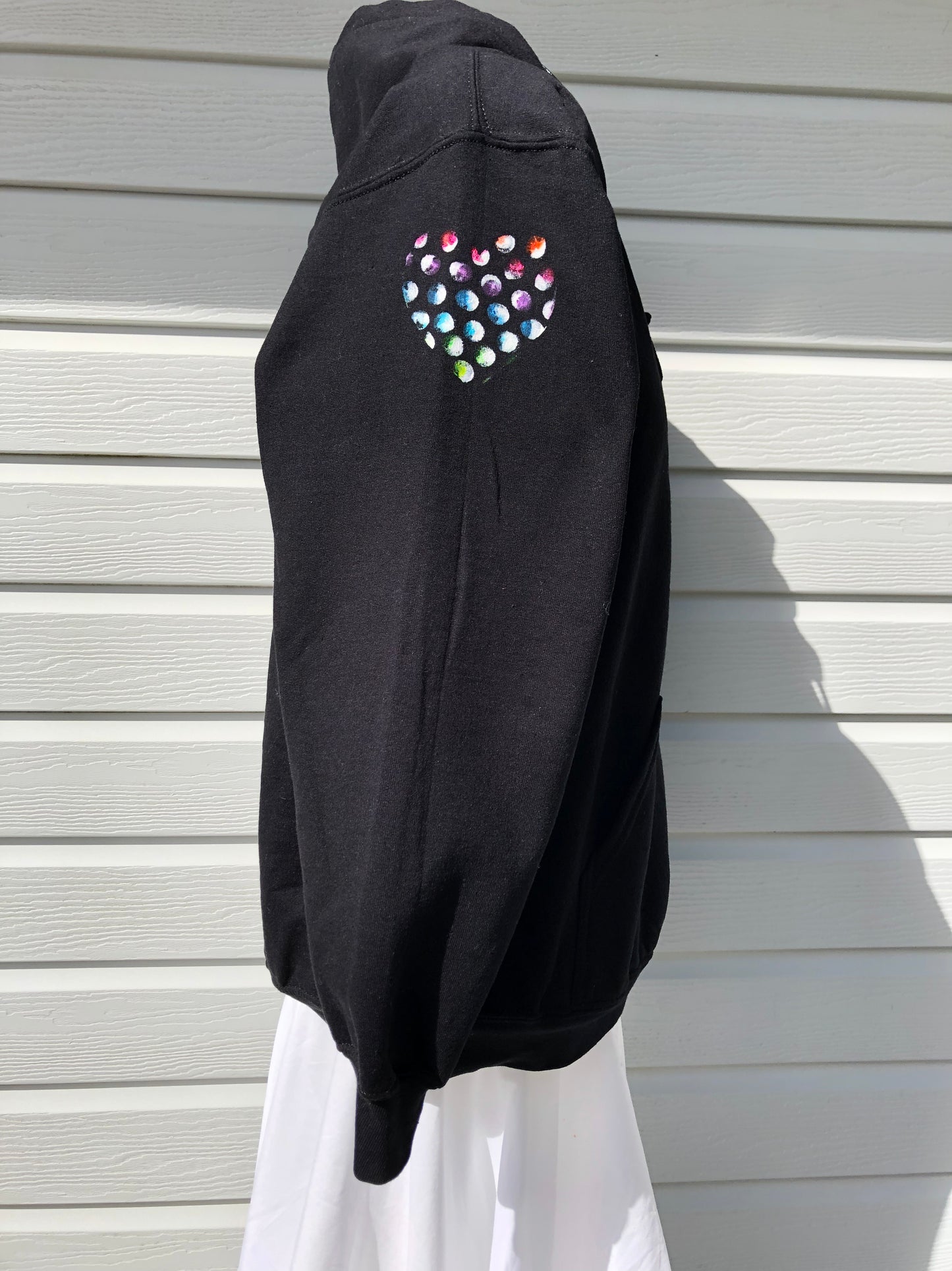 Rainbow Dots Heart Sweater size XL