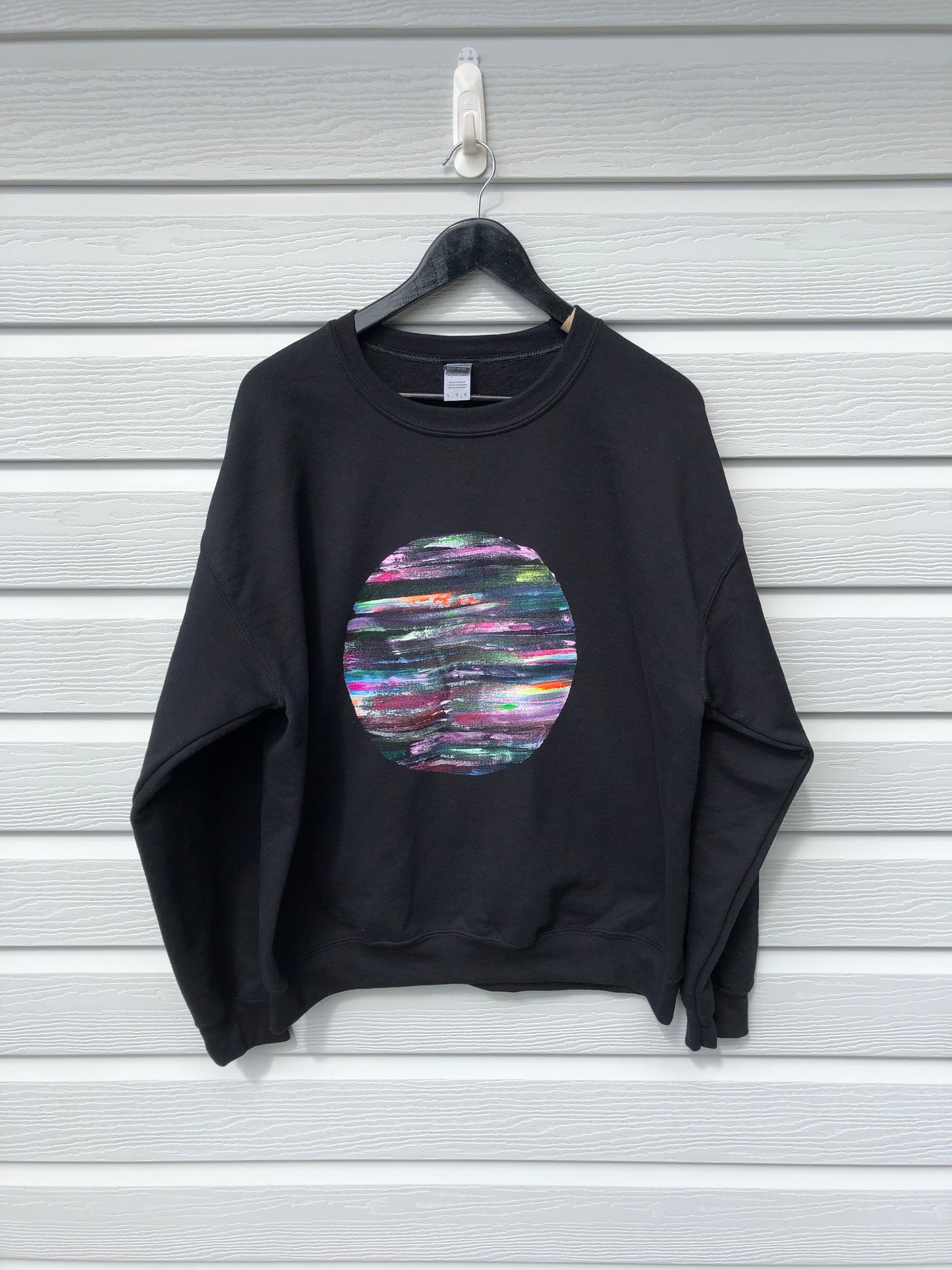 Crew Neck Sweater Size L Dreamy Rainbowscape