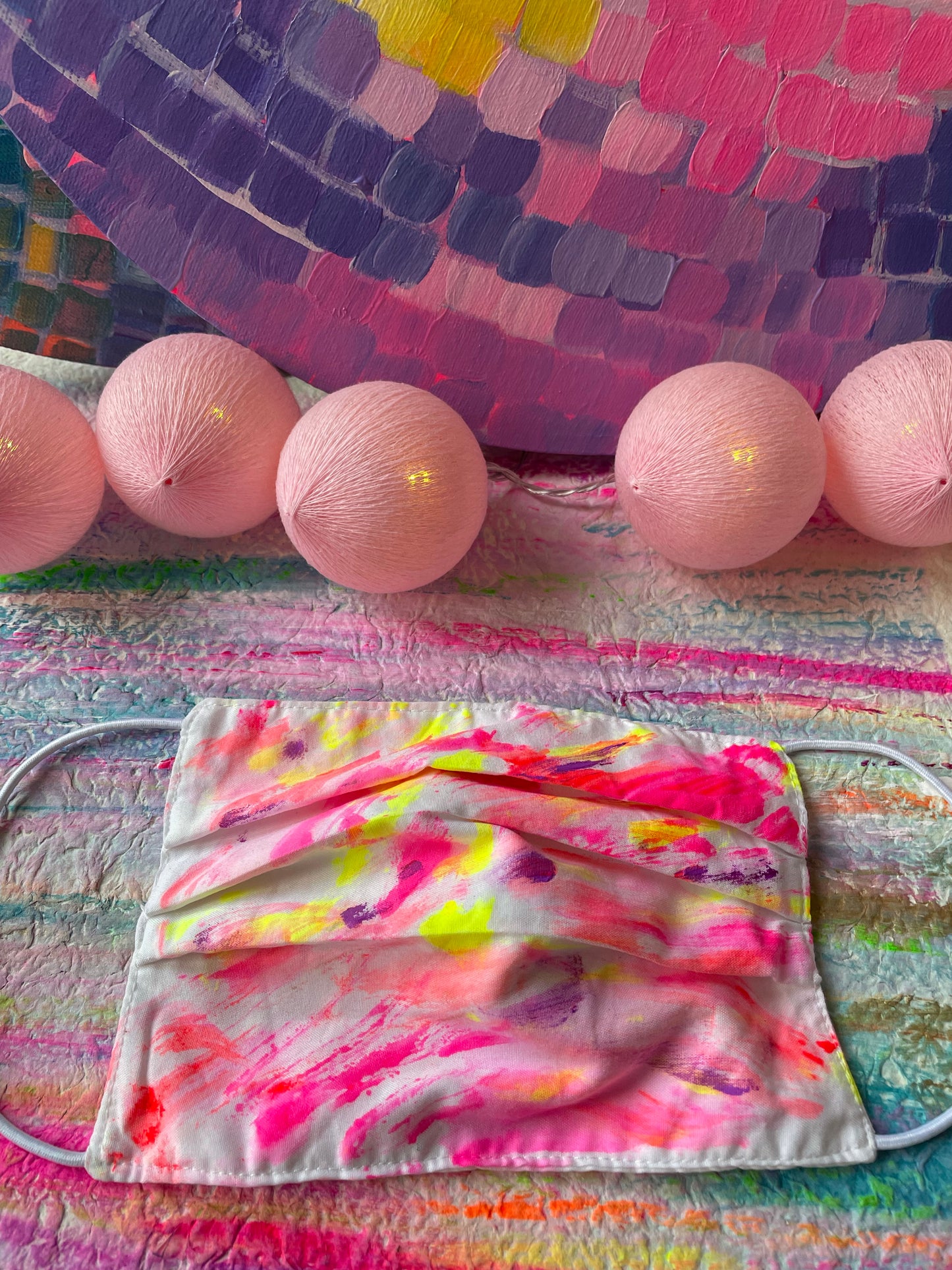 Fruity zing - Handpainted Face Mask
