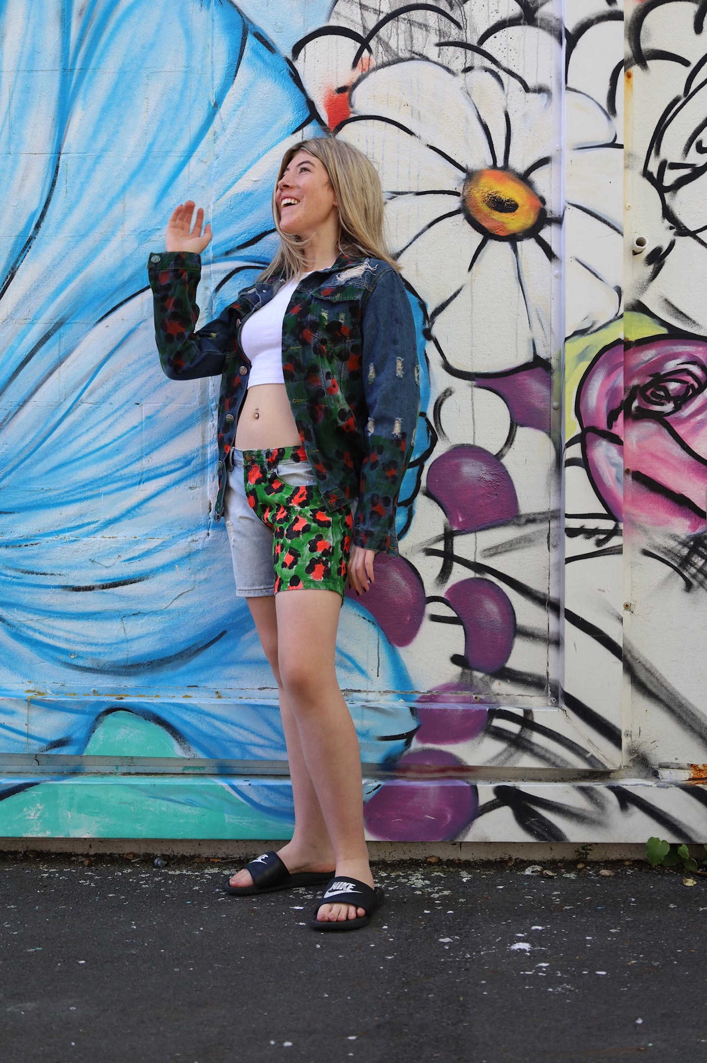 Safari Leopard Denim Jacket size 14